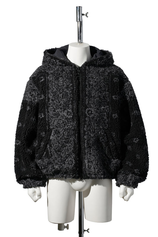 DYG REVERSIBLE SHERPA HOODY / BLACK