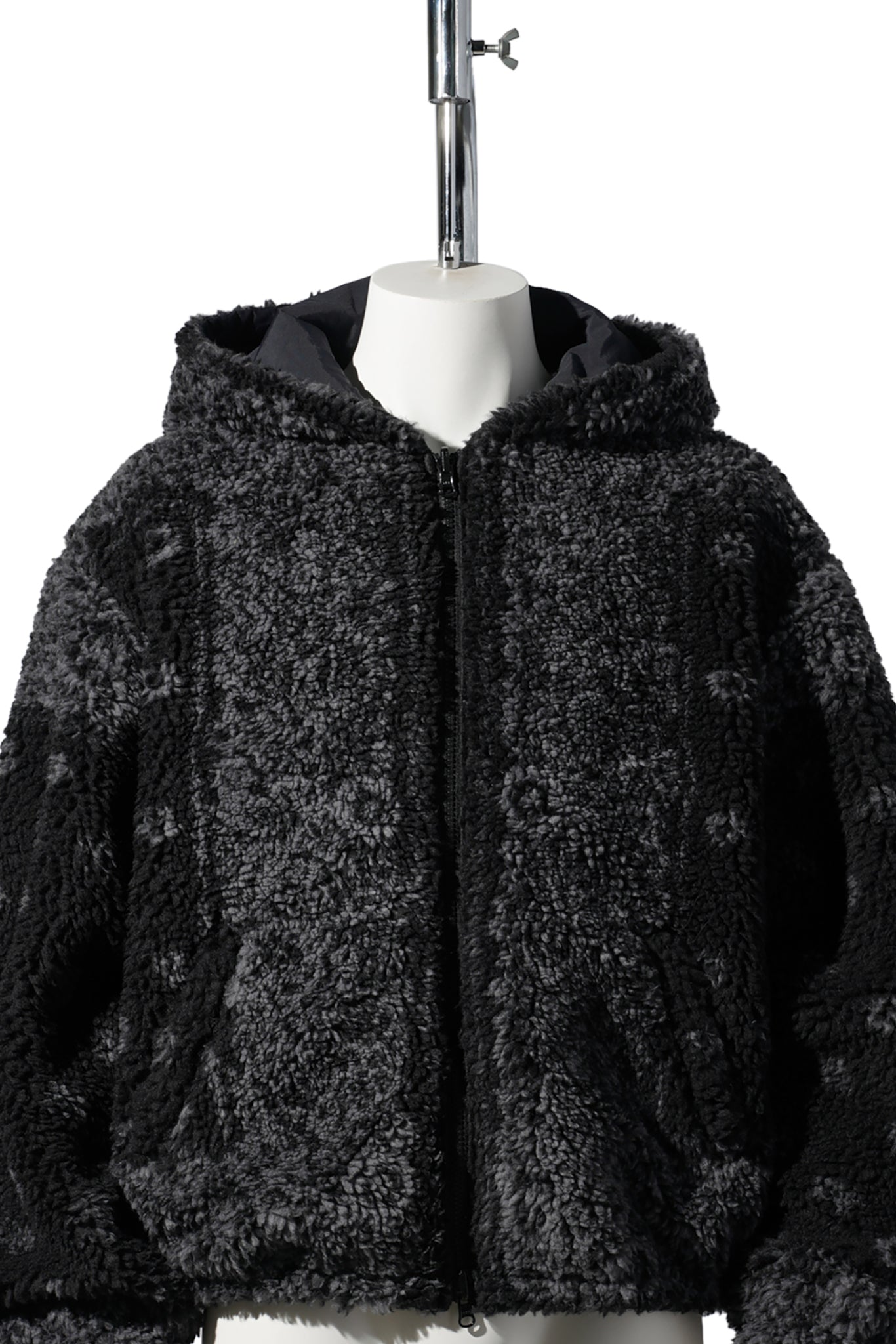 DYG REVERSIBLE SHERPA HOODY / BLACK