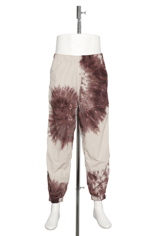 TIE DYE NYLON TRACK PANT / BROWN