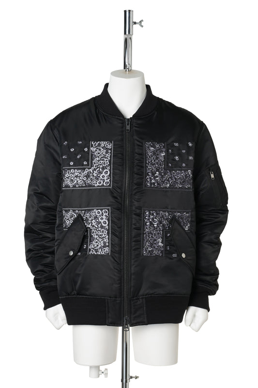 BANDANA EMBROIDERY FLIGHT JACKET / BLACK