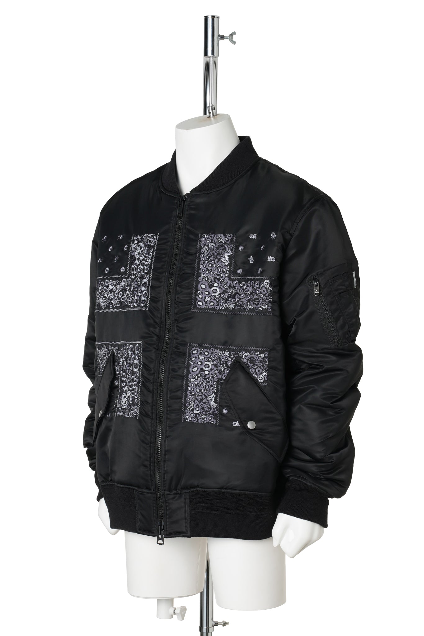 BANDANA EMBROIDERY FLIGHT JACKET / BLACK