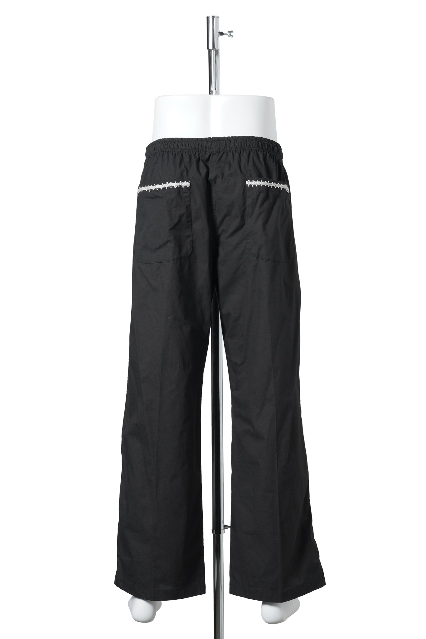 TRIM EMBROIDERY PANTS / BLACK