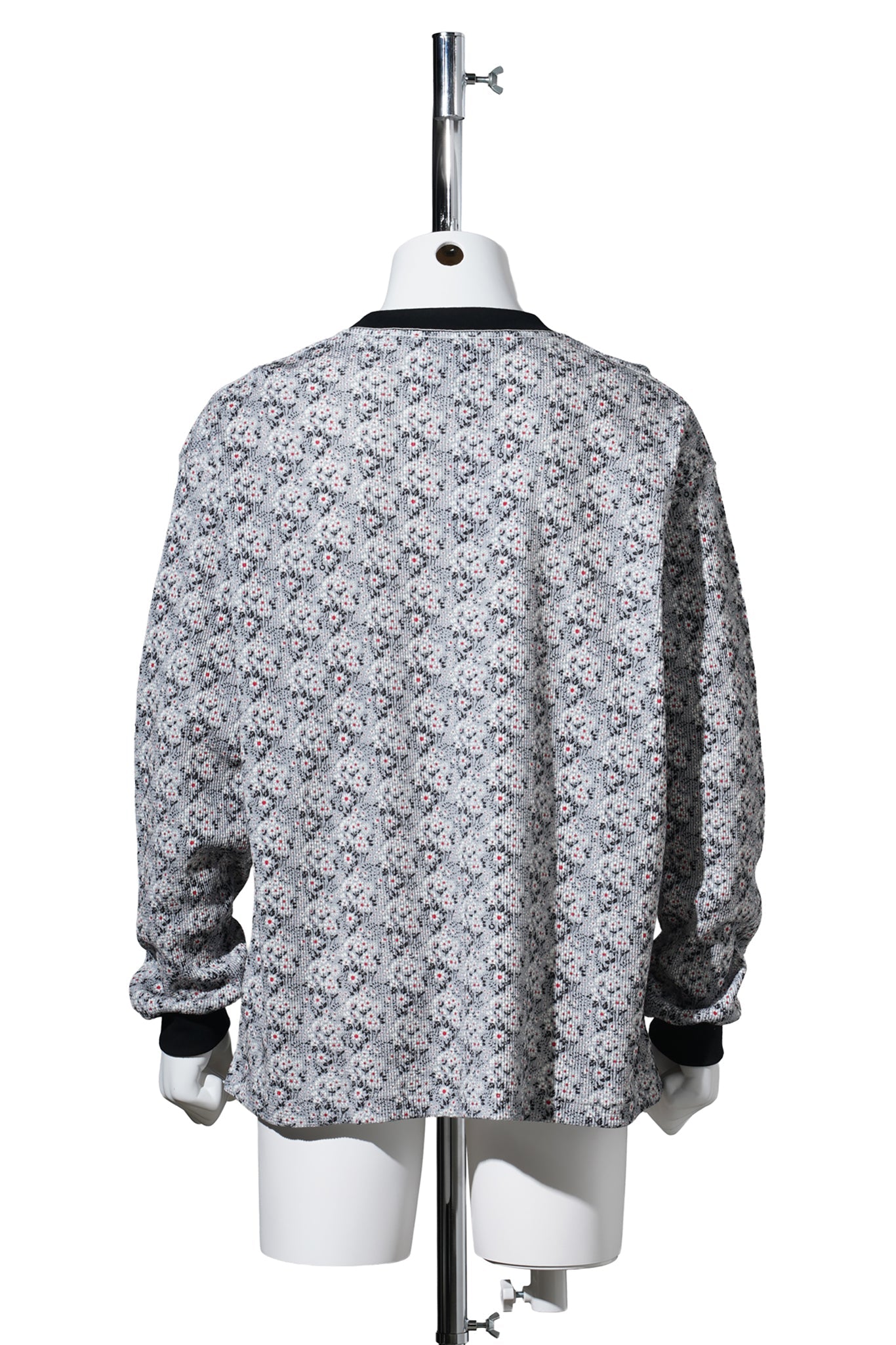 SMALL FLOWER WAFFLE TEE / GREY