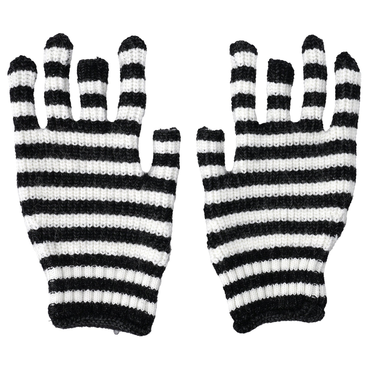 KEBT KNIT GLOVES / ECRU BLACK ERU STRIPE