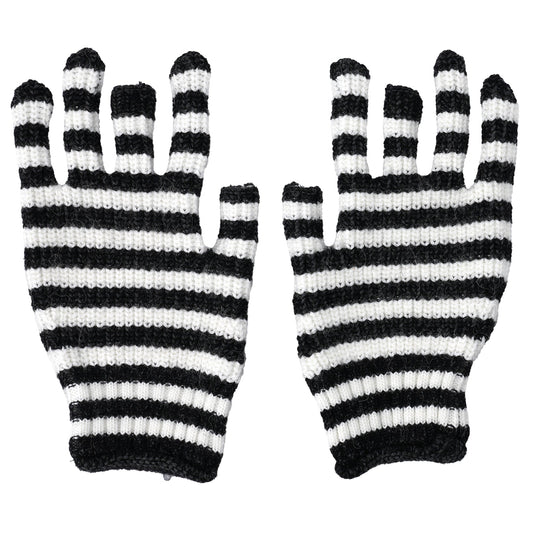 KEBT KNIT GLOVES / ECRU BLACK ERU STRIPE