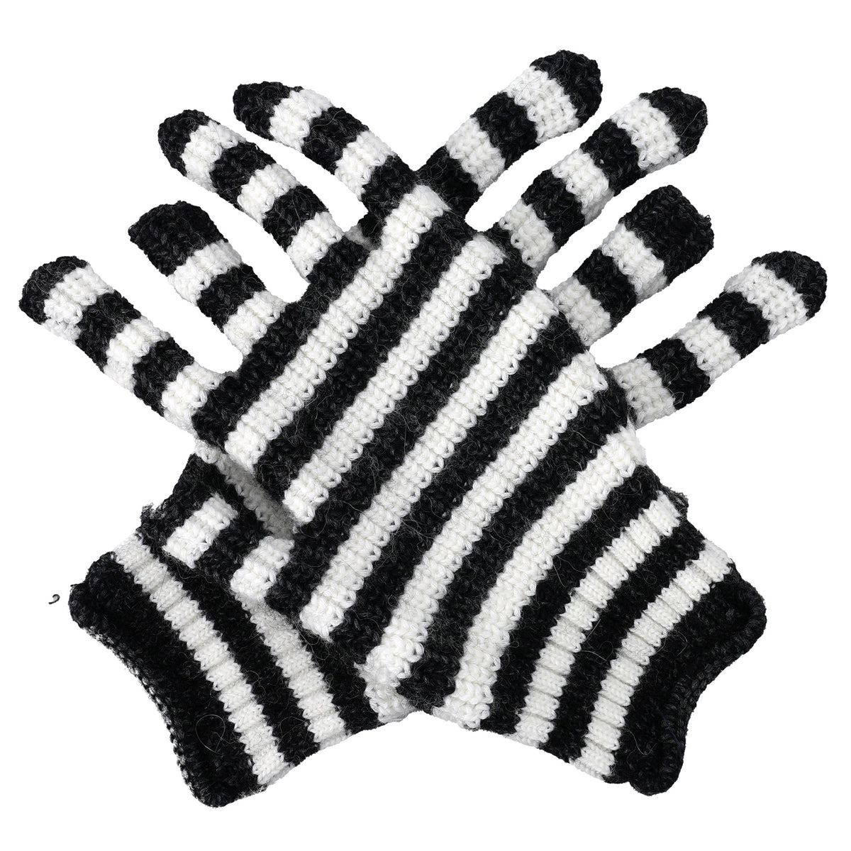 KEBT KNIT GLOVES / ECRU BLACK ERU STRIPE
