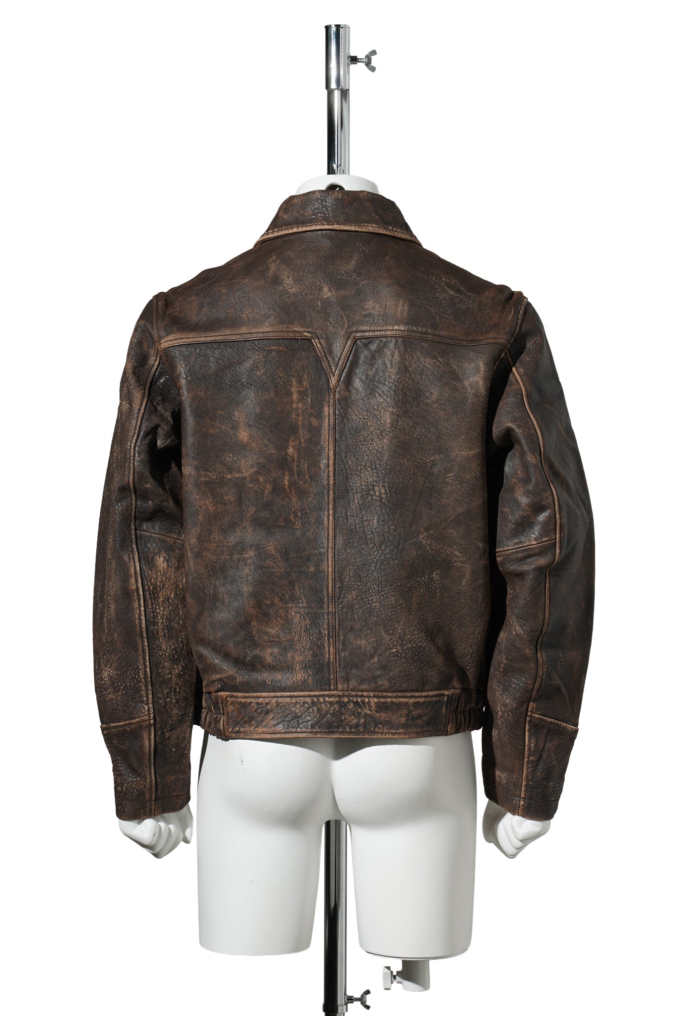 AERO LEATHER JACKET / PAINT BROWN