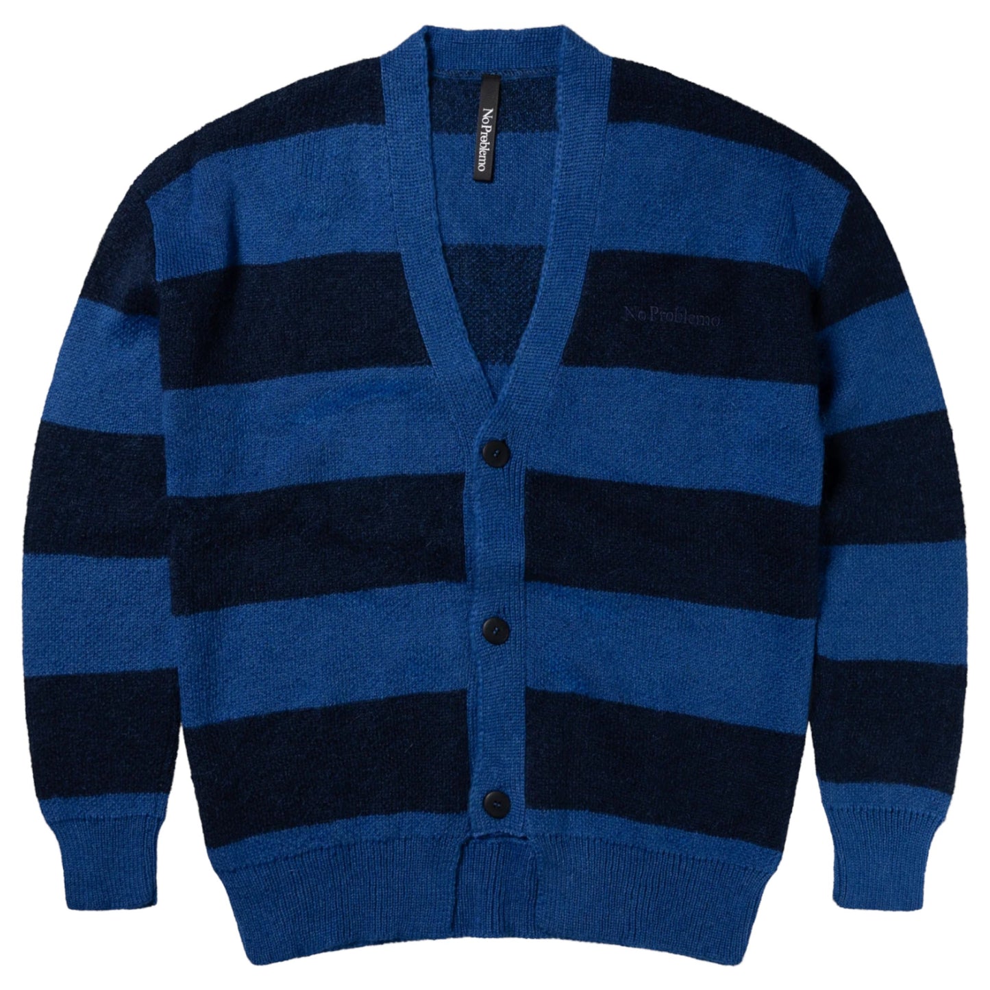 STRIPED MOHAIR OVERSIZED CARDIGAN / BLUE