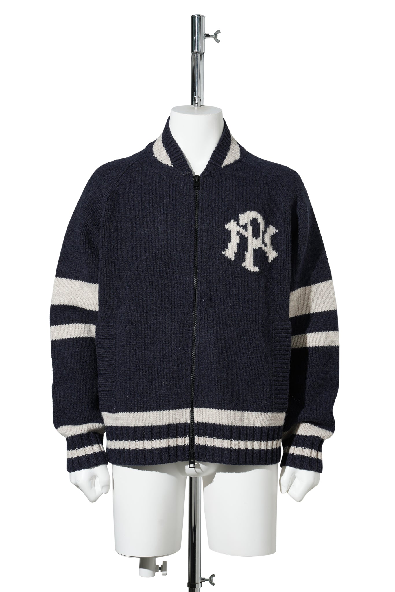 NYP VARSITY ZIP THRU KNIT / NAVY