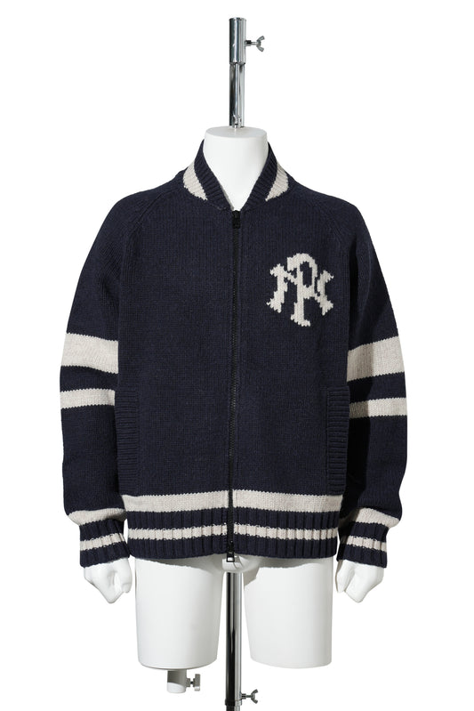 NYP VARSITY ZIP THRU KNIT / NAVY