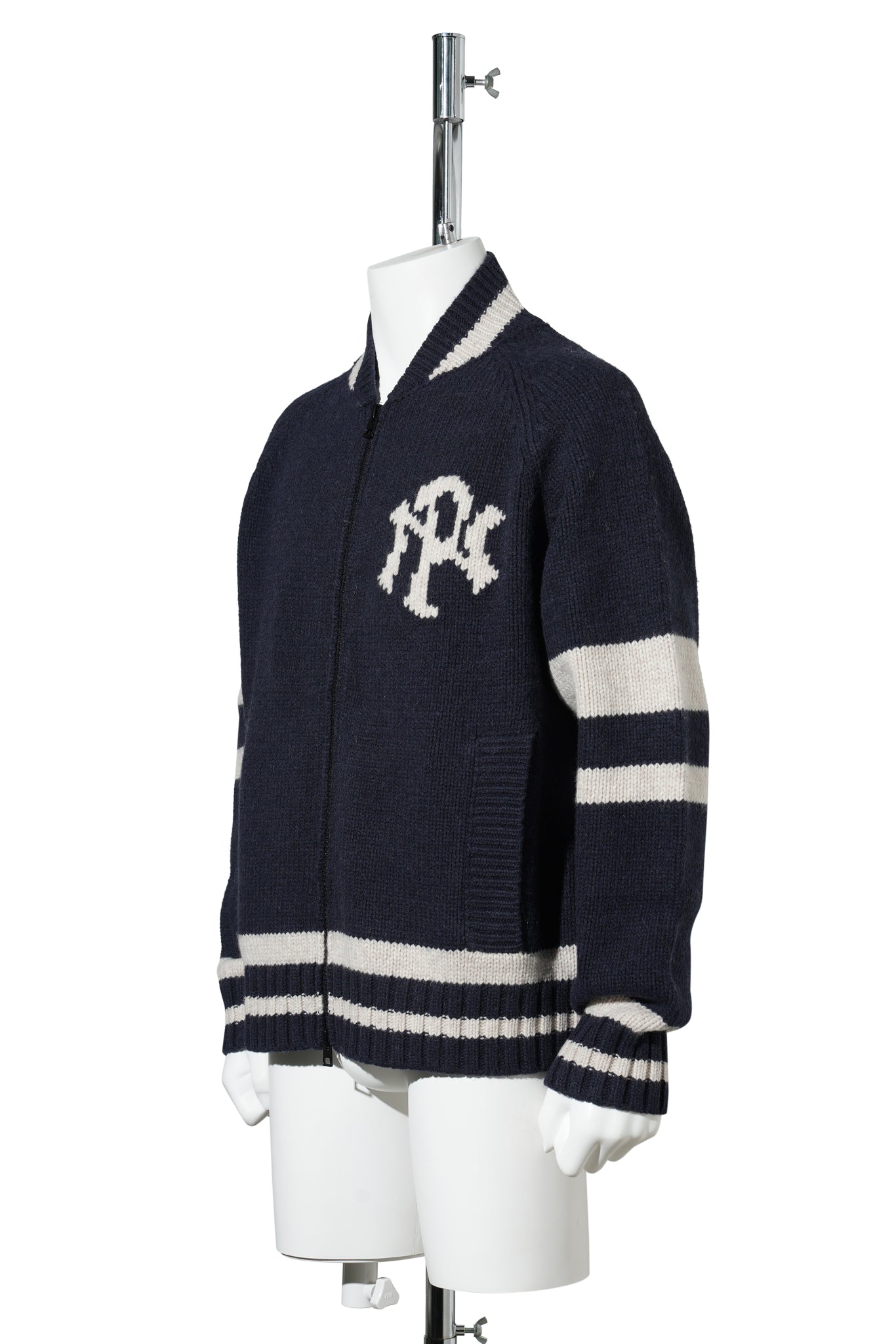 NYP VARSITY ZIP THRU KNIT / NAVY