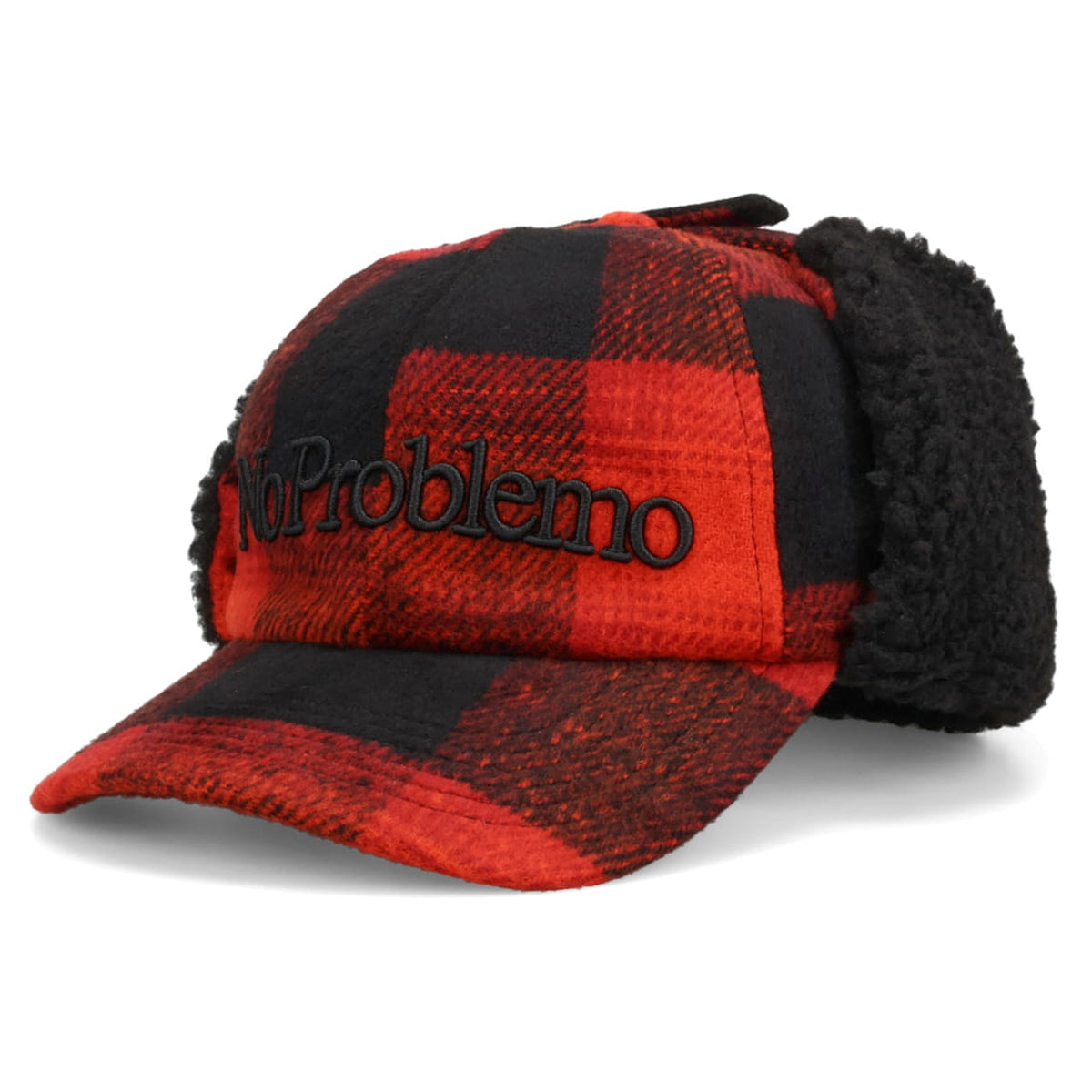 NO PROBLEMO PLAID FLAP CAP MEN / RED