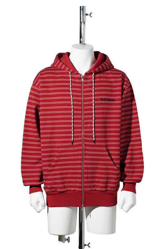 MINI PROBLEMO STRIPE ZIP HOODIE / RED