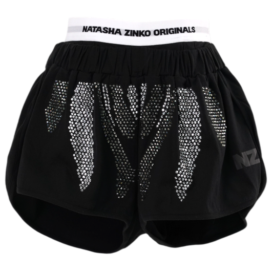 RHINESTONES SHORTS / BLACK