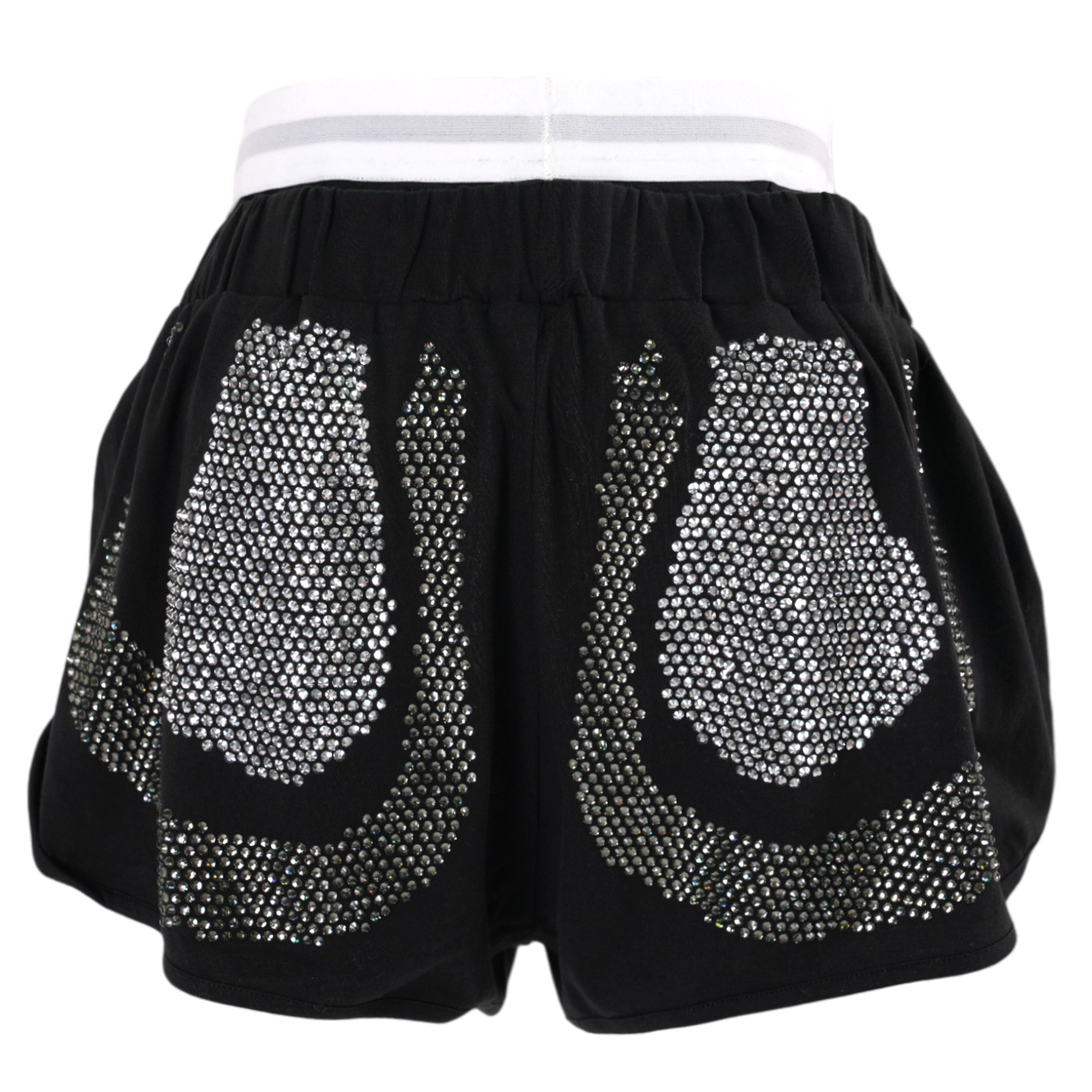 RHINESTONES SHORTS / BLACK