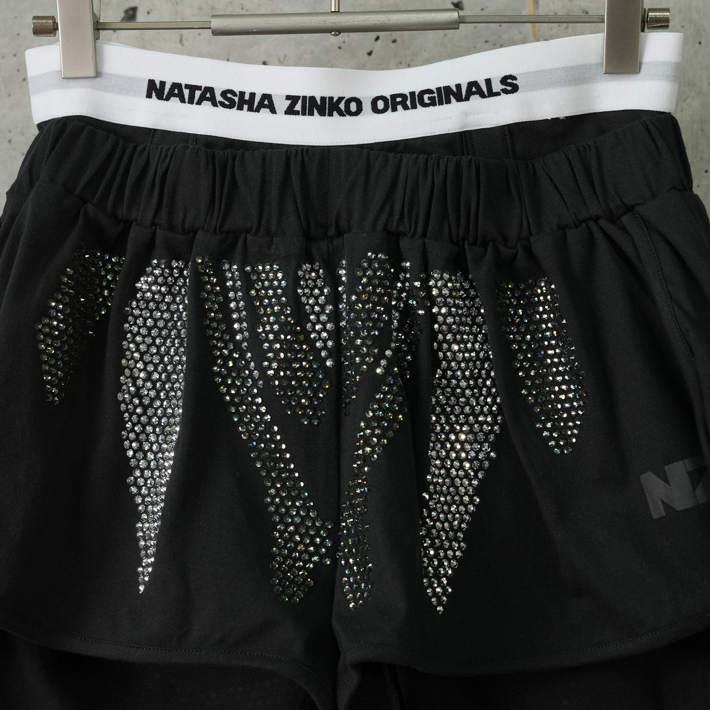 RHINESTONES SHORTS / BLACK