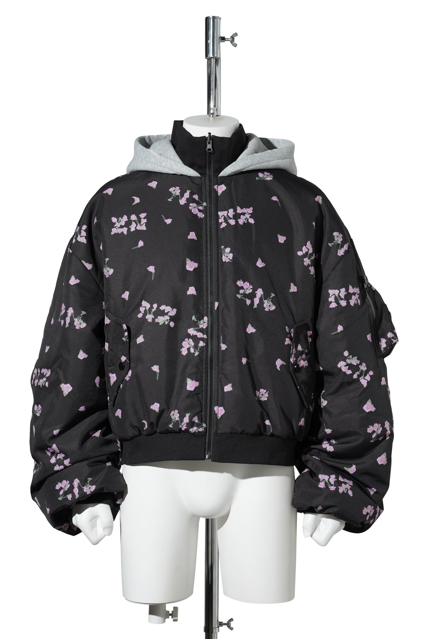 REVERSABLE BOMBER JACKET / BLACK/GREY