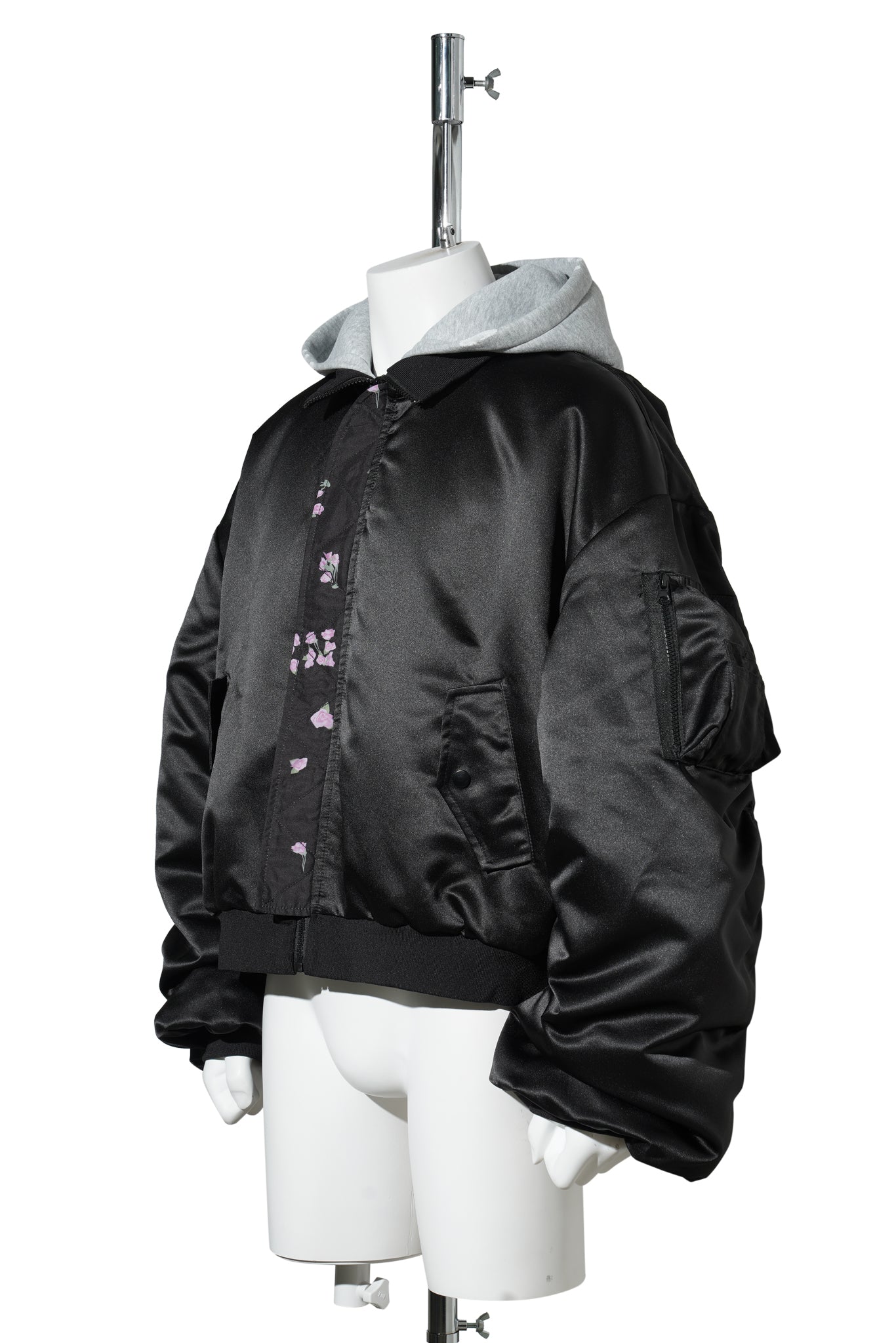 REVERSABLE BOMBER JACKET / BLACK/GREY