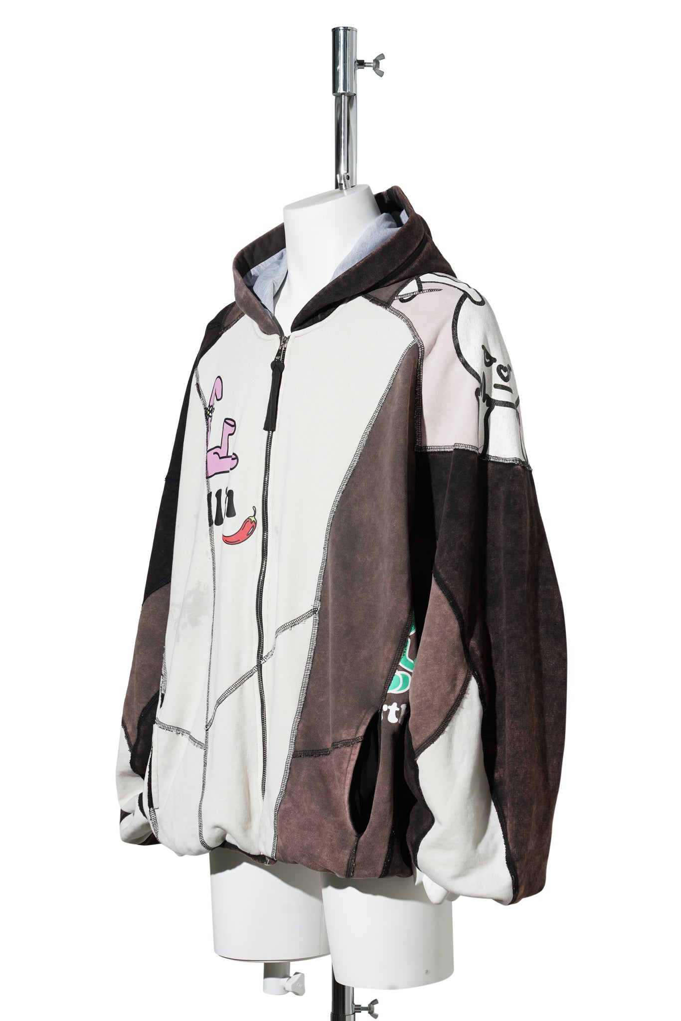 UPCYCLED ZIP-UP HOODIE JACKET / MULTICOLOUR