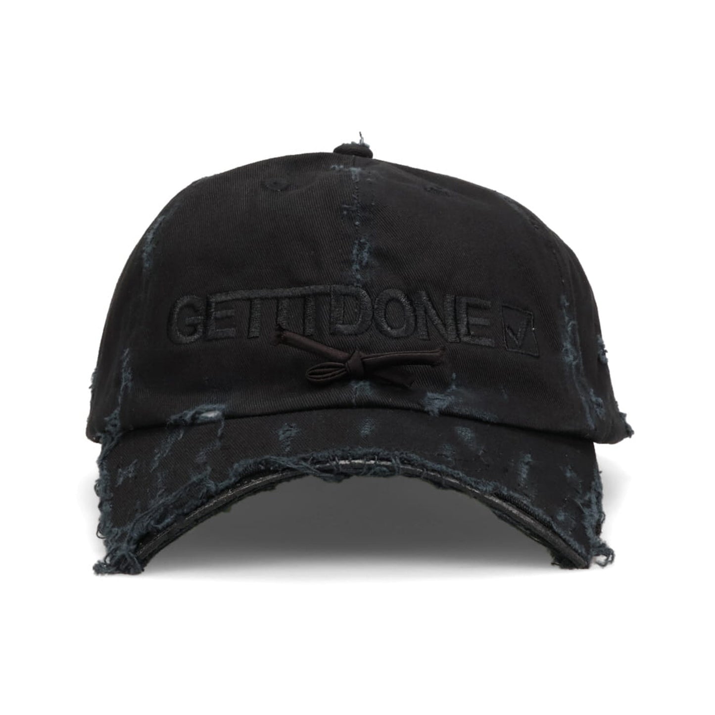 GETITDONE DISTRESSED BASEBALL HAT / BLACK