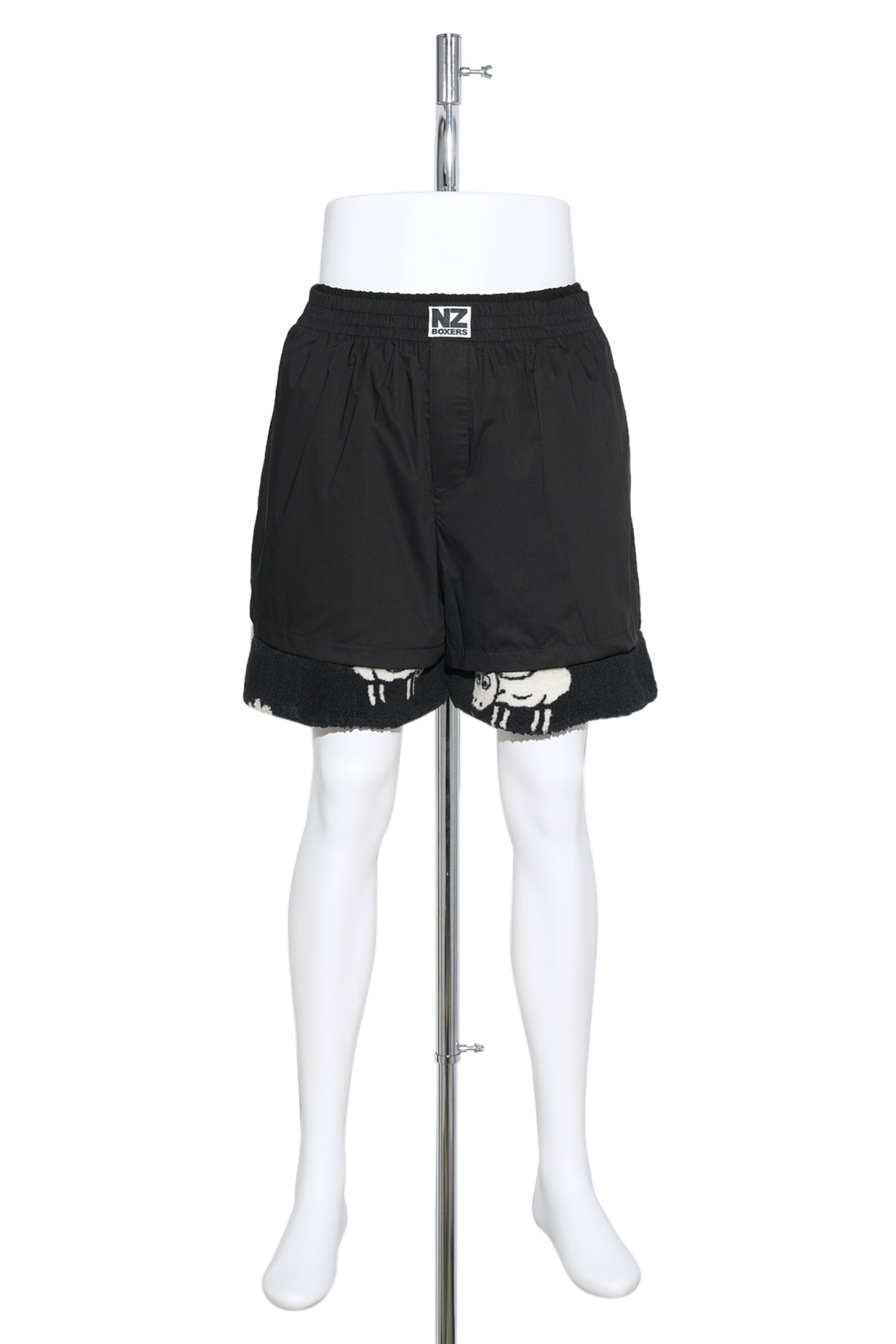 REVERSED UPCYCLED DOUBLE BOXERS / BLACK