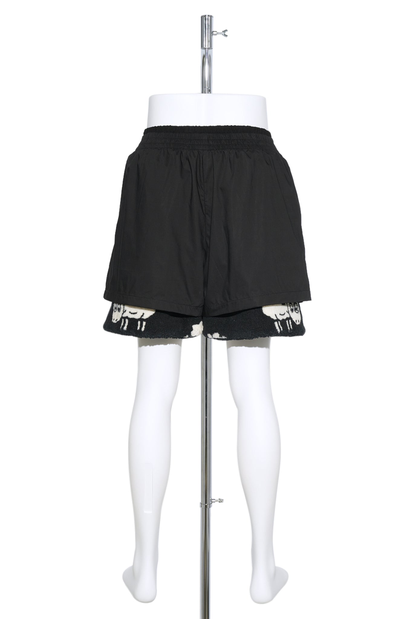 REVERSED UPCYCLED DOUBLE BOXERS / BLACK