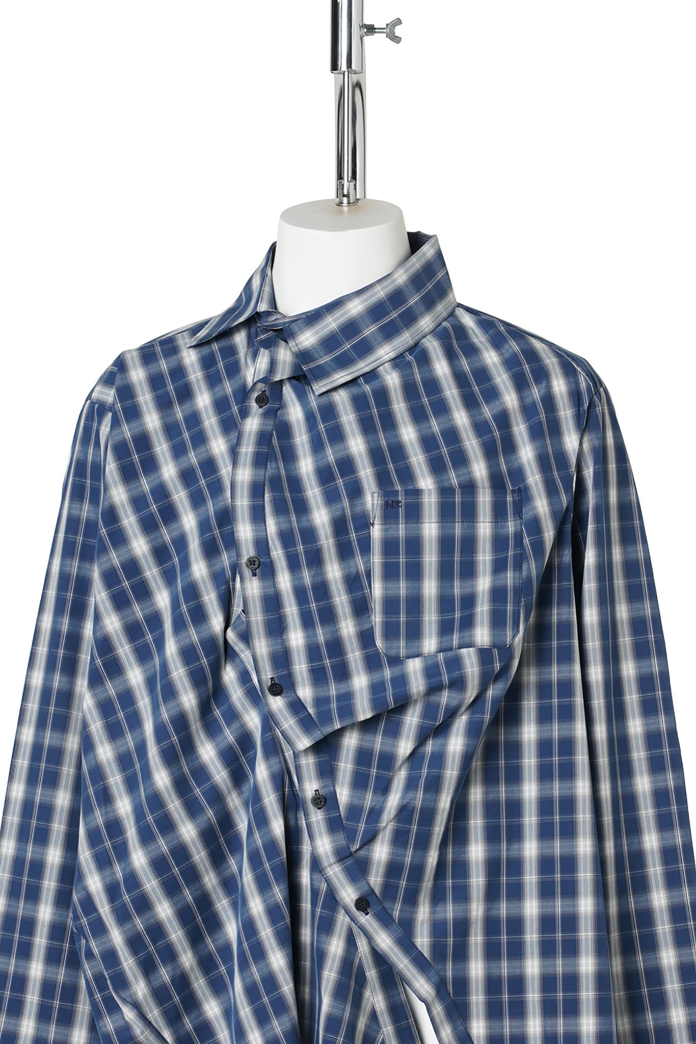 TWISTED CHECK SHIRT / BLUE CHECKED