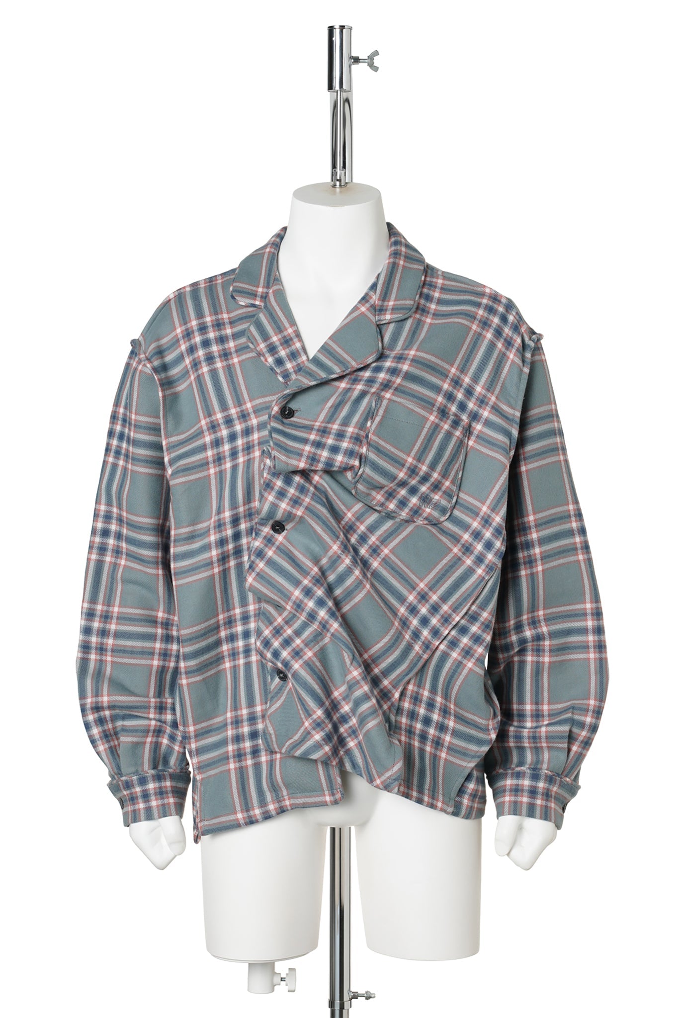 DAY&NIGHT TWISTED CHECK SHIRT / GREY CHECKED