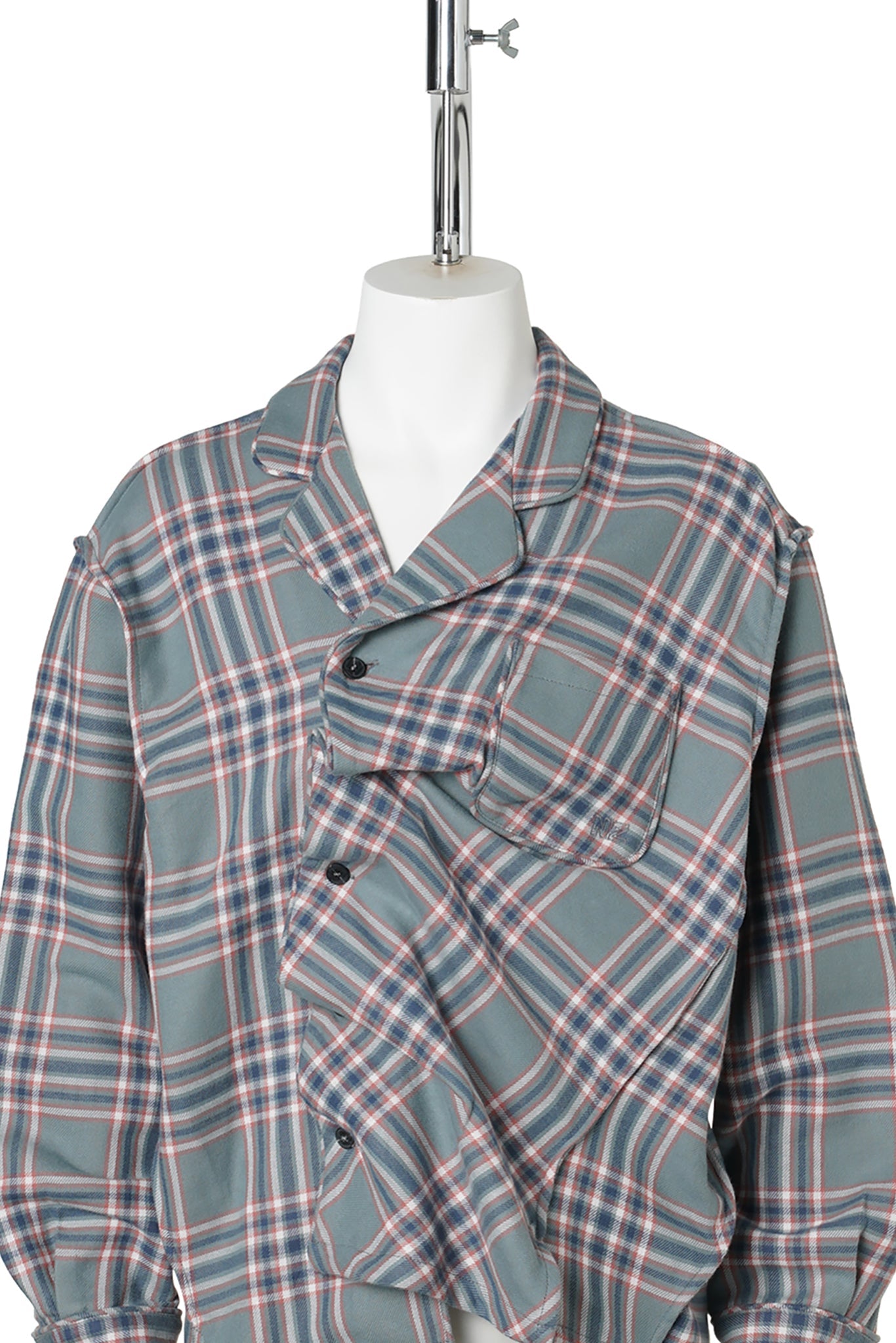 DAY&NIGHT TWISTED CHECK SHIRT / GREY CHECKED