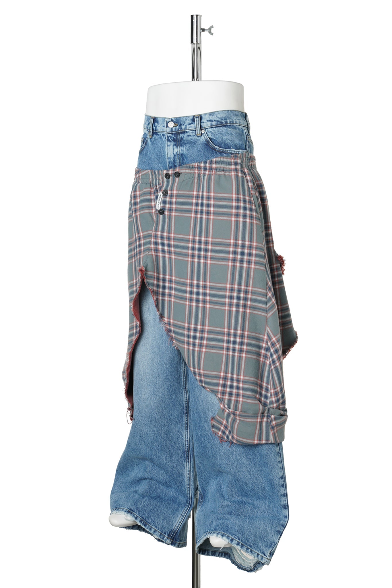 DOUBLE JEANS / LIGHT WASH/GREY CHECKED