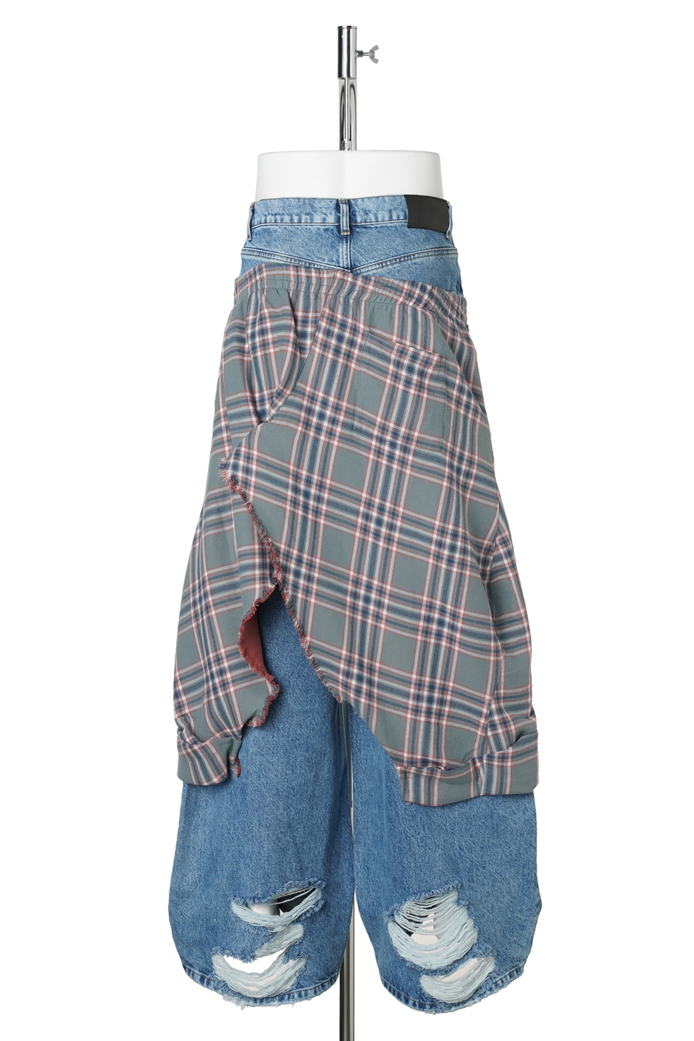 DOUBLE JEANS / LIGHT WASH/GREY CHECKED