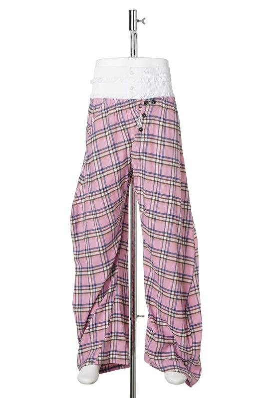STACKED PANTS / PINK/YELLOW