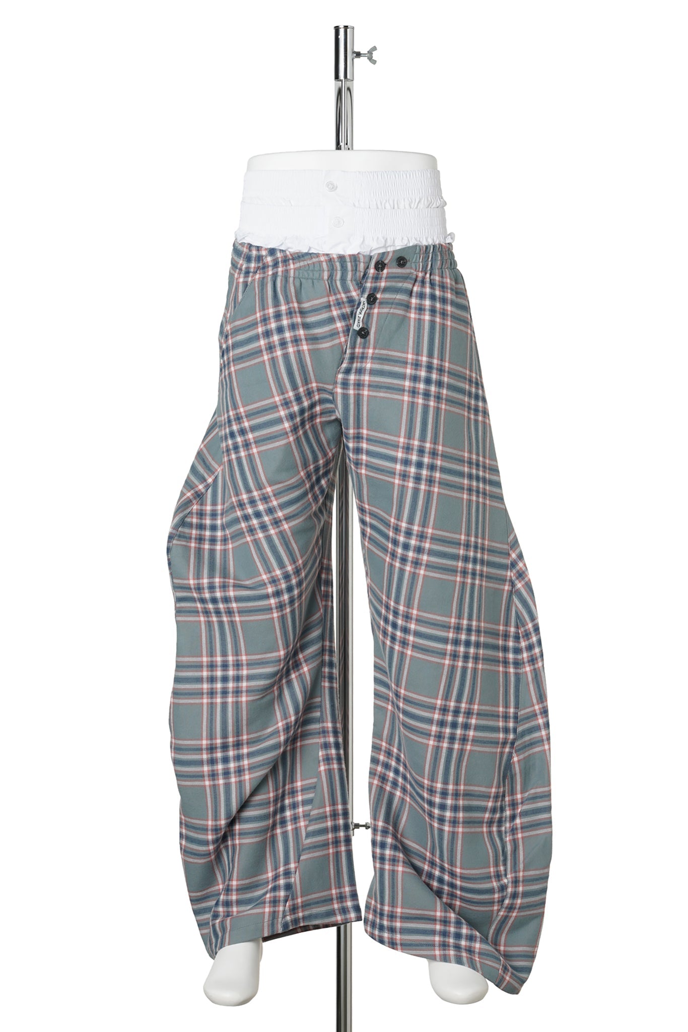 STACKED PANTS / GREY CHECKED