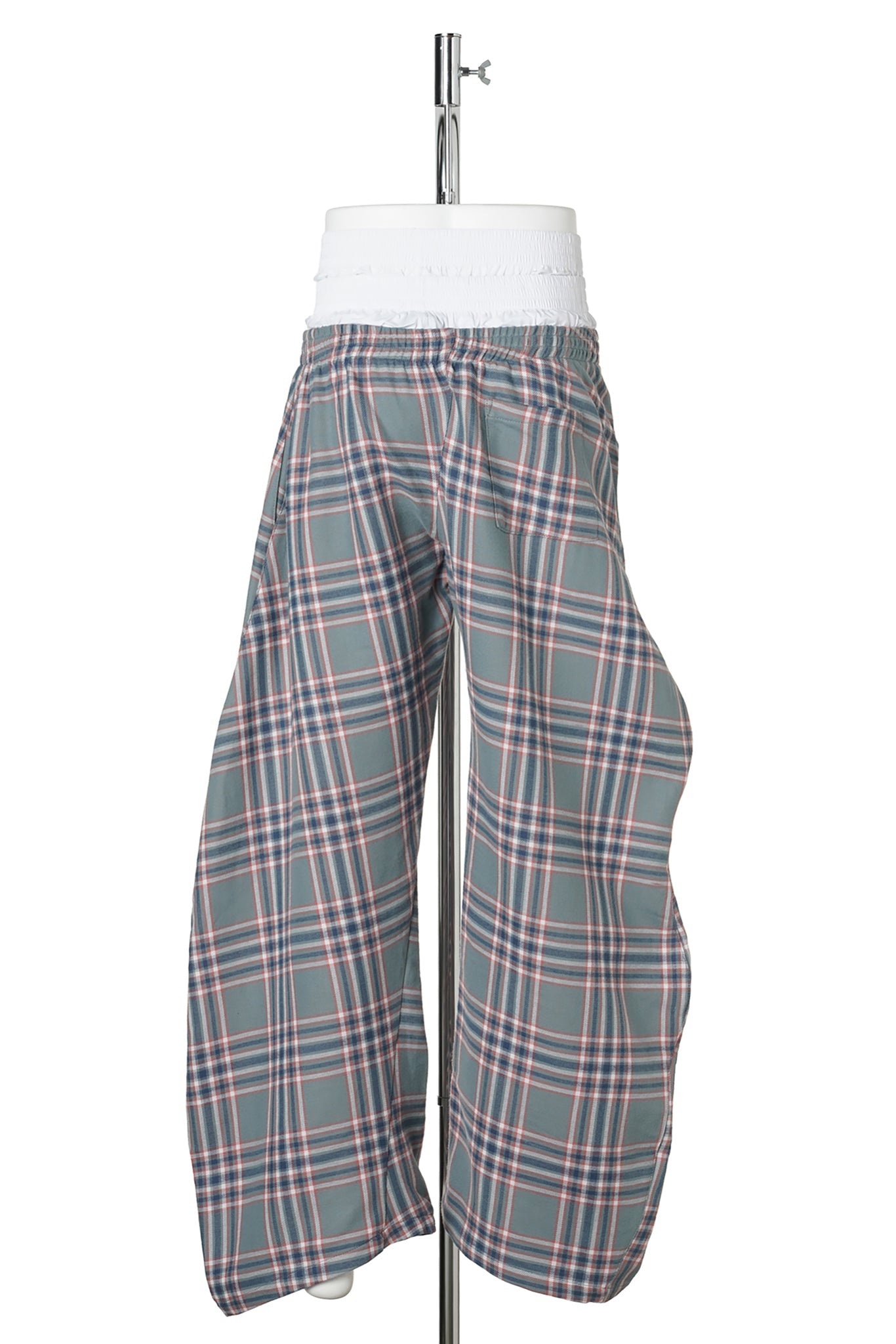 STACKED PANTS / GREY CHECKED