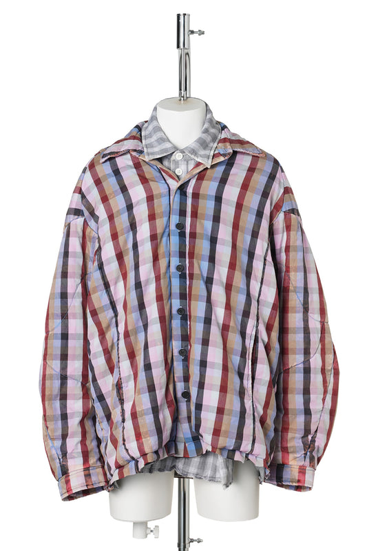 DOUBLE PILLOW UPCYCLED SHIRT JACKET / MULTICOLOUR