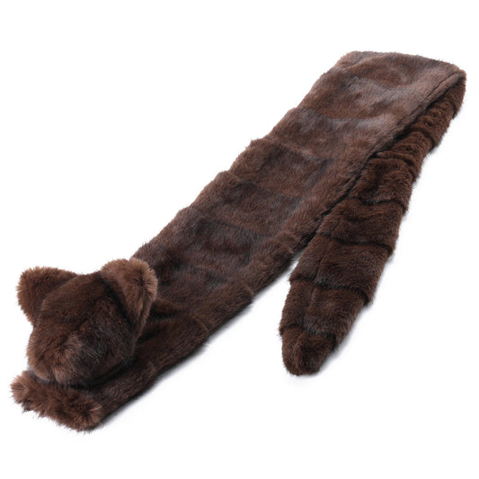 FAUX FUR TIPPET / BROWN
