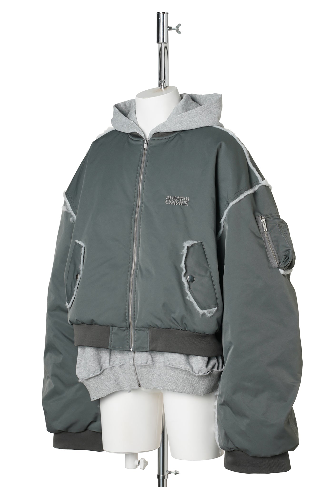 HOODED BOMBER / GREY