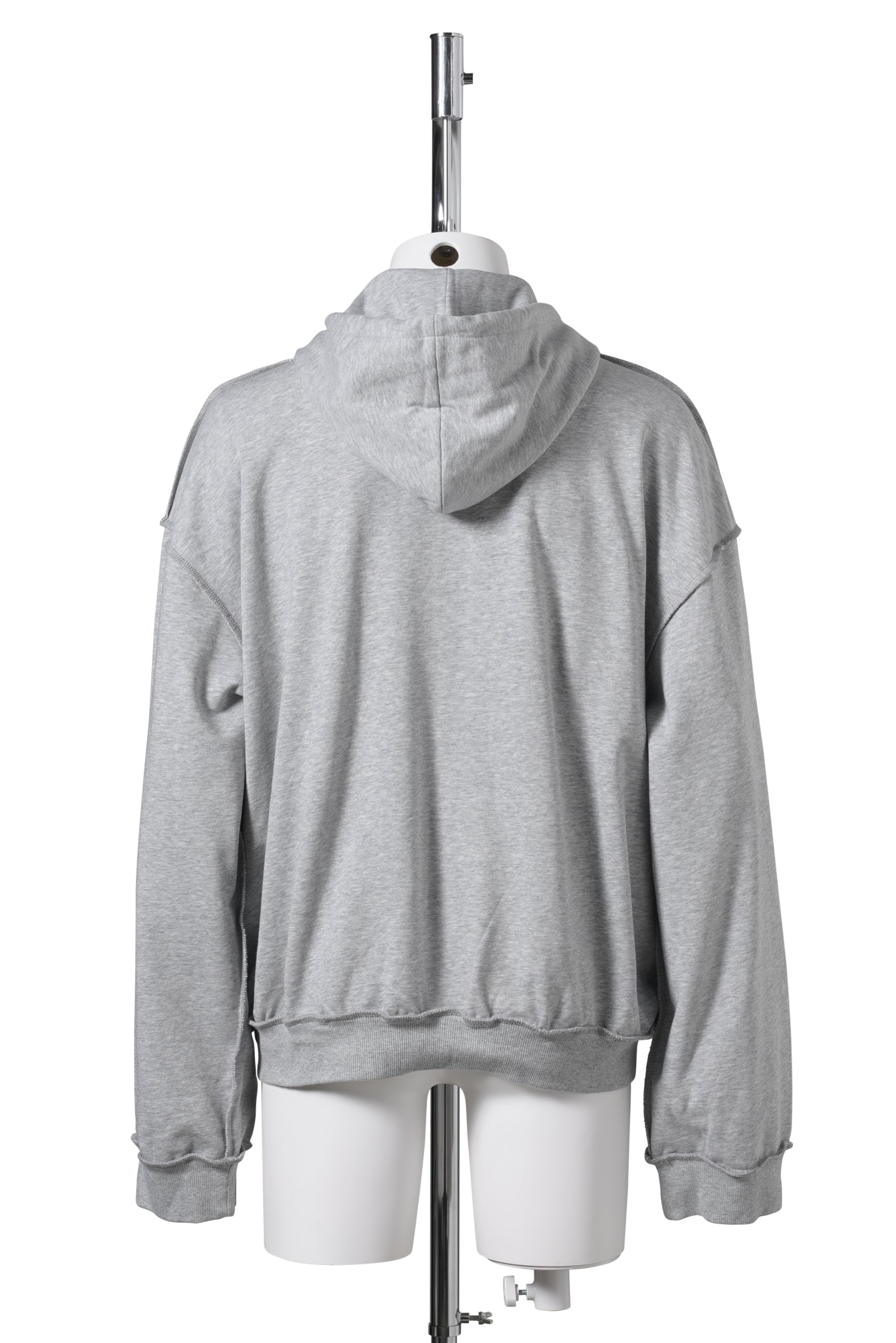 RHINESTONES ZIP-UP HOODIE / GREY