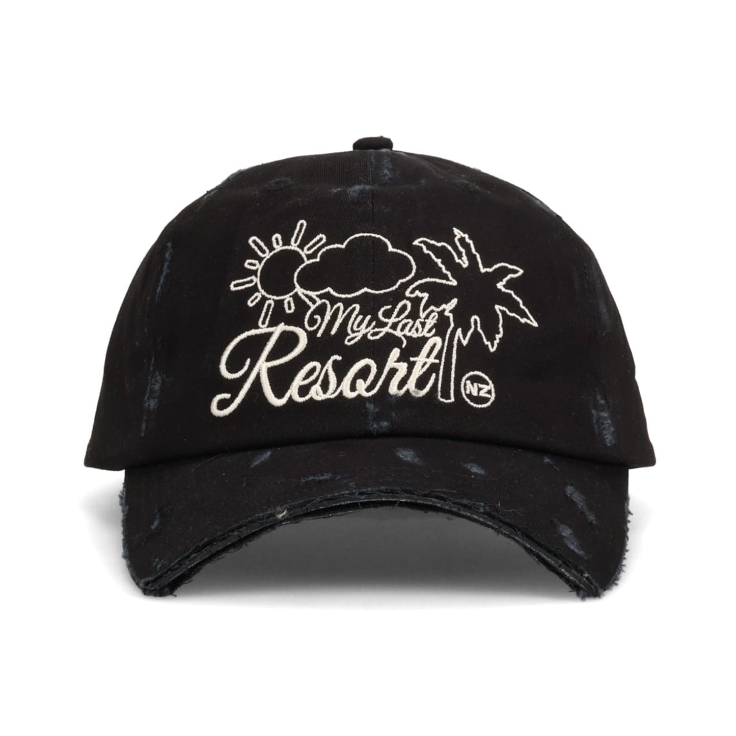 MY LAST RESORT DISTRESSED BASEBALL HAT / BLACK