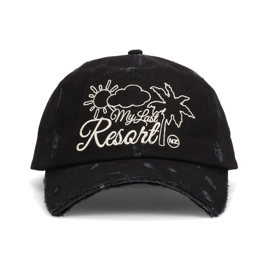 MY LAST RESORT DISTRESSED BASEBALL HAT / BLACK