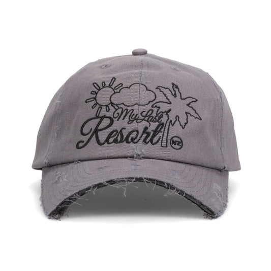 MY LAST RESORT DISTRESSED BASEBALL HAT / GREY