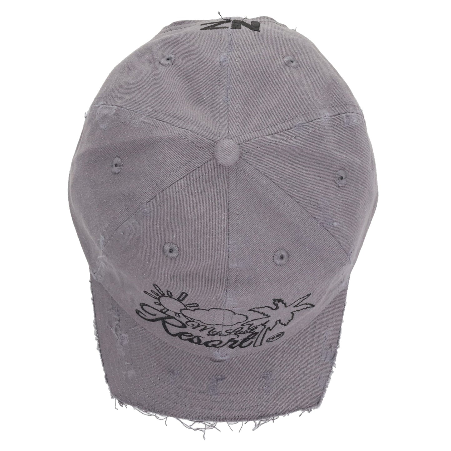 MY LAST RESORT DISTRESSED BASEBALL HAT / GREY