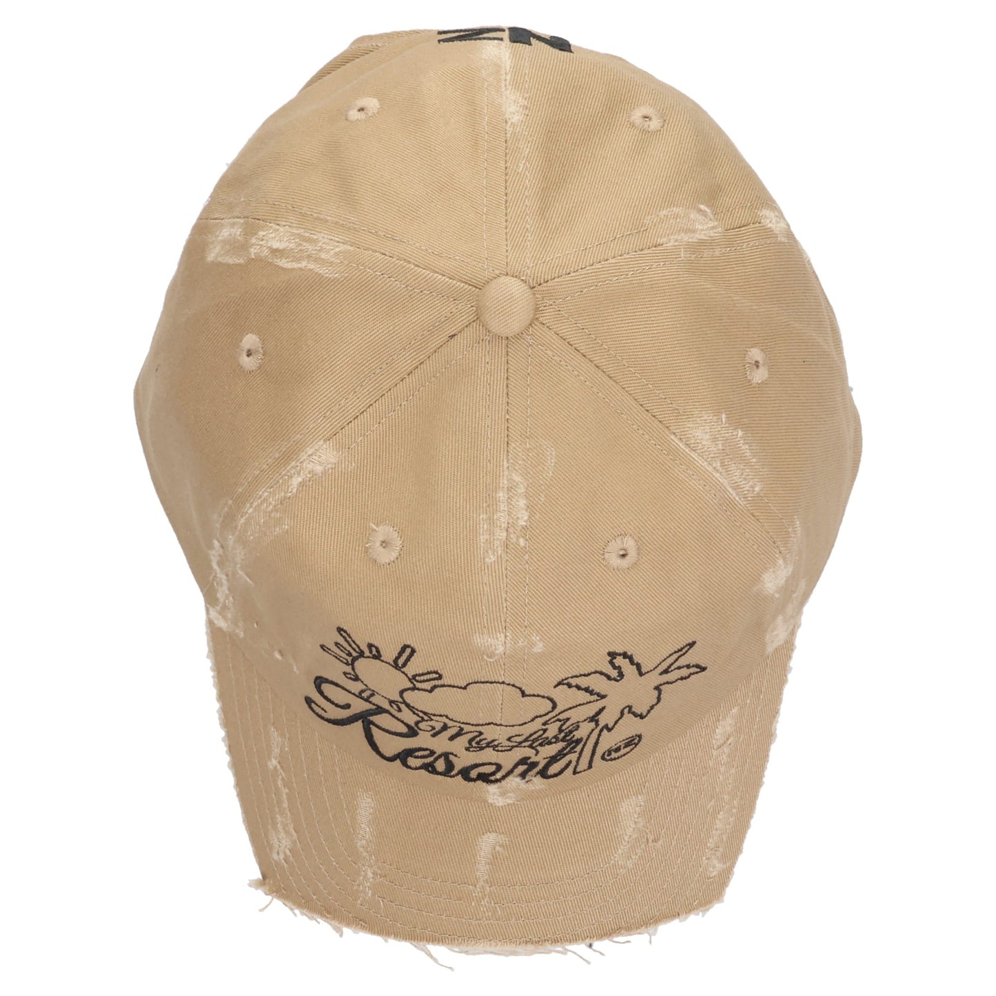 MY LAST RESORT DISTRESSED BASEBALL HAT / BEIGE