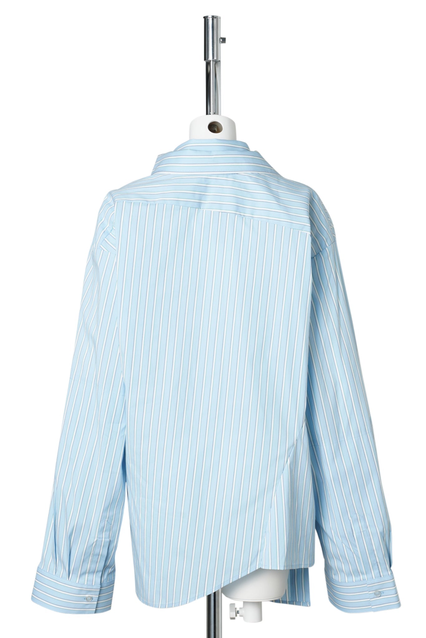 TWISTED DOUBLE COTTON SHIRT / BLUE STRIPED