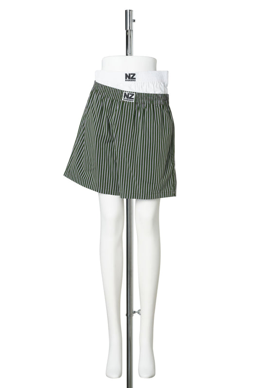 STACKED BOXERS / GREEN STRIPED