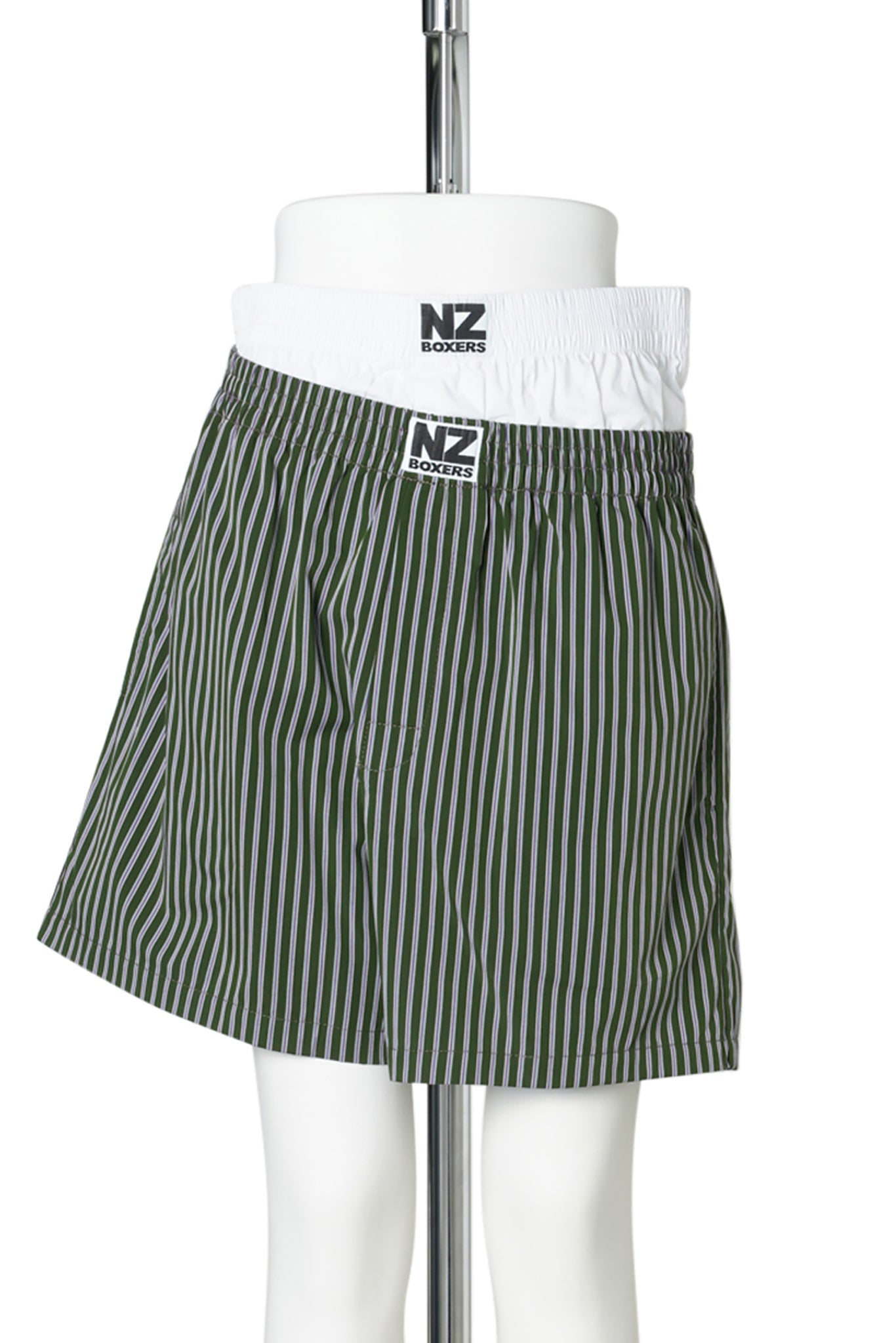 STACKED BOXERS / GREEN STRIPED