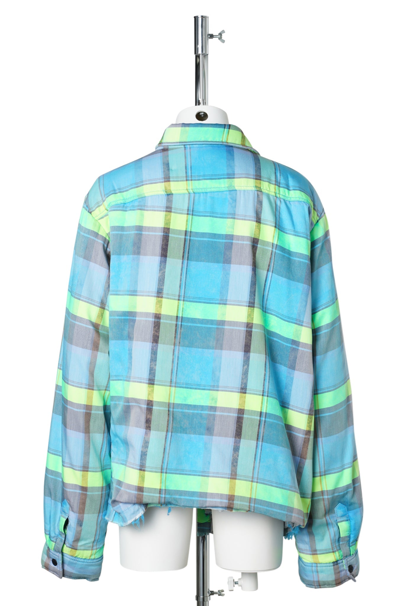 TWISTED PADDED SHIRTJACKET / BLUE CHECKED