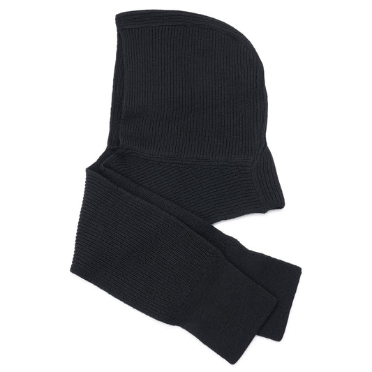 HOODED KNIT SCARF / BLACK