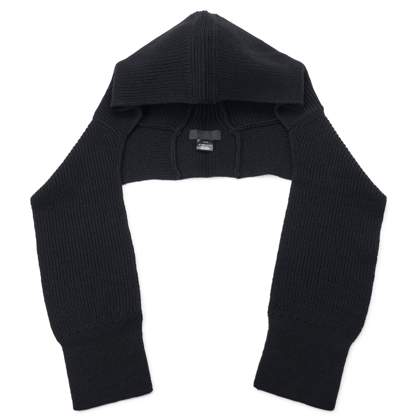 HOODED KNIT SCARF / BLACK