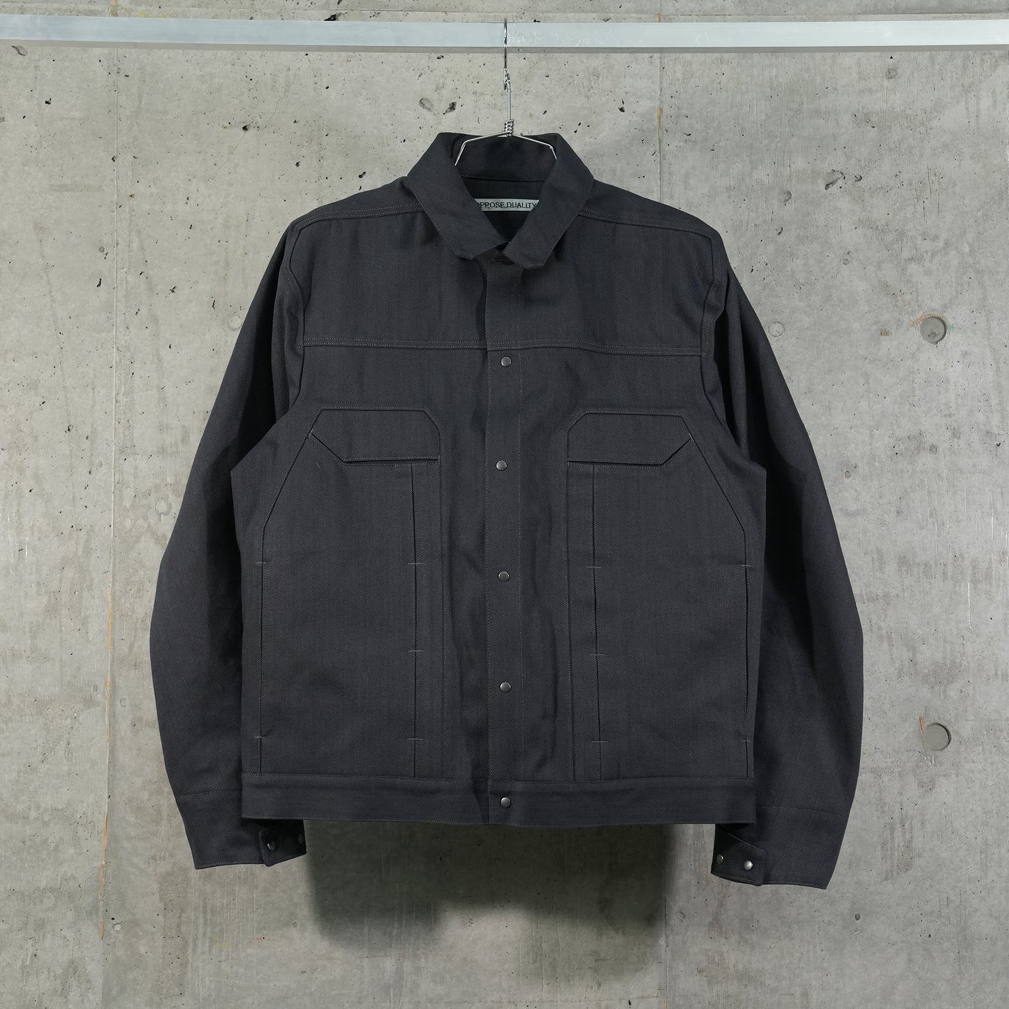 6 POCKET PANEL DENIM JACKET / DARK GRAY